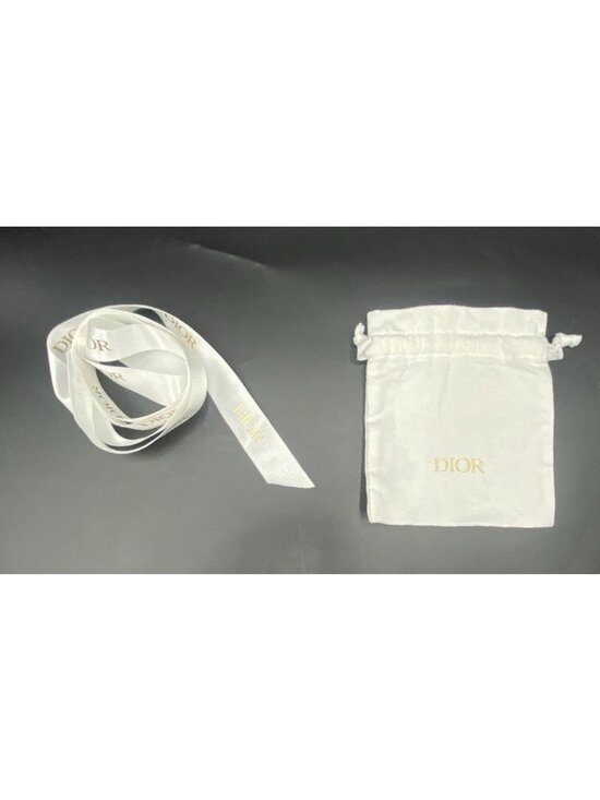 Dior Accessories - Dior Beaute Beauty White Cotton Drawstring Pouch Bag with Satin Ribbon 54 Inch